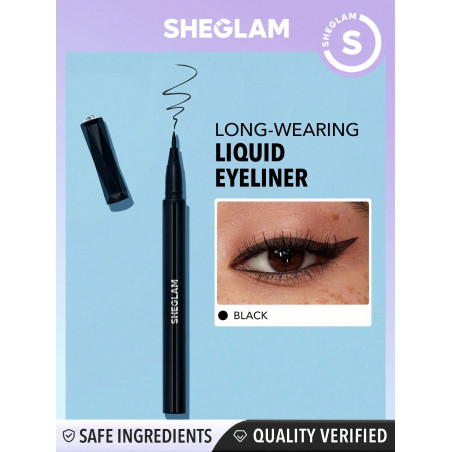 SHEGLAM On Fleek Eyeliner Liquide Longue Durée – Crayon Eye-liner Mat Résistant À La Transpiration, Ultra Fin, Sans Bavures, Soyeux, Lisse, Facile À Utiliser - 931259