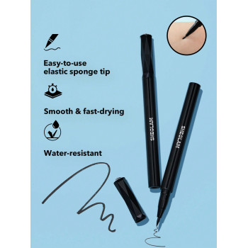 SHEGLAM On Fleek Eyeliner Liquide Longue Durée – Crayon Eye-liner Mat Résistant À La Transpiration, Ultra Fin, Sans Bavures, Soyeux, Lisse, Facile À Utiliser - 931259