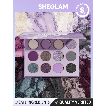 SHEGLAM Palette D'ombres À Paupières Mate Irisée Violette De 12 Couleurs De Vision Violette, Brillance Et Tenue Incroyable Sans Bavure, Texture Soyeuse Professionnelle Facile À Porter - 2268263