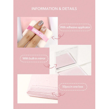 SHEGLAM Papiers Matifiants Pour Tampon Avec Tampon Et Miroir 50 Pcs-rose, Film Portable De Contrôle De L'huile, Absorbe L'excès D'huile, Convivial Pour Les Maquillages - 2865997