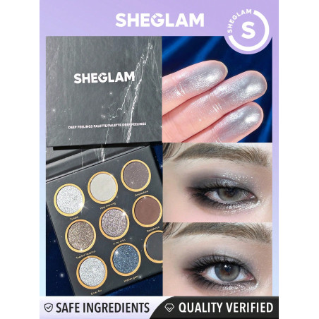 SHEGLAM Palette De Fard À Paupières Deep Feelings 9 Couleurs Métalliques Mates, Ultra Pigmentées, Douces, Lisses Et Durables Avec Une Couleur Profonde De Noir Et De Gris - 2032788