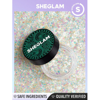 SHEGLAM Stay Wild Jelly Glitter - Gel De Fard À Paupières Scintillant Glacé Et Brillant Avec Des Paillettes En Une Étape, Haute Pigmentation, Facile À Porter, Maquillage Des Yeux Avec Des Paillettes De Galaxie Blanche - 1273699