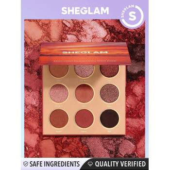 SHEGLAM Palette De Neuf Couleurs De Fard À Paupières Avec Effet De Plage, Mélange De Couleurs Métalliques Irisées Et Mattes Avec Une Pigmentation Uniforme Et Une Texture Lisse Et Estompable Pour Le Maquillage De Les Jours - 1038626