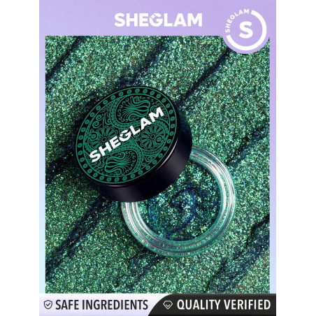 SHEGLAM Stay Wild Jelly Glitter - Gel Fard À Paupières Brillant Peacock Avec Paillettes Scintillantes, Pigment Haute Qualité Facile À Appliquer Et Brillant, Maquillage Pour Les Yeux Vert - 1273703