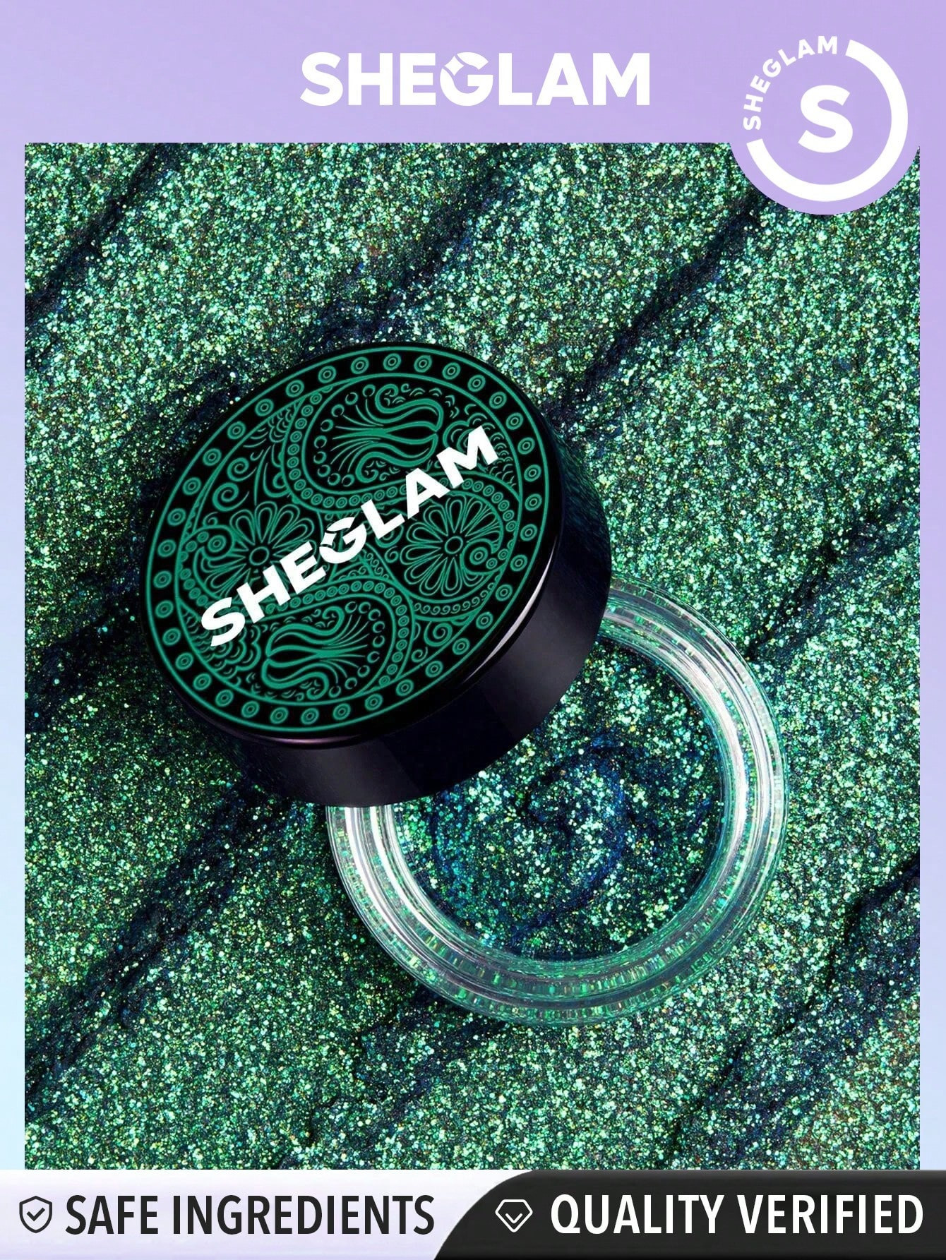 SHEGLAM Stay Wild Jelly Glitter - Gel Fard À Paupières Brillant Peacock Avec Paillettes Scintillantes, Pigment Haute Qualité Facile À Appliquer Et Brillant, Maquillage Pour Les Yeux Vert - 1273703