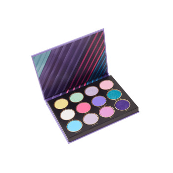 SHEGLAM Palette De Fards À Paupières Chill Track 12 Couleurs - Couleurs Vives Métalliques Mates Et Irisées, Longue Tenue, Ultra Pigmenté, Facile À Estomper, Style Y2k - 2372054