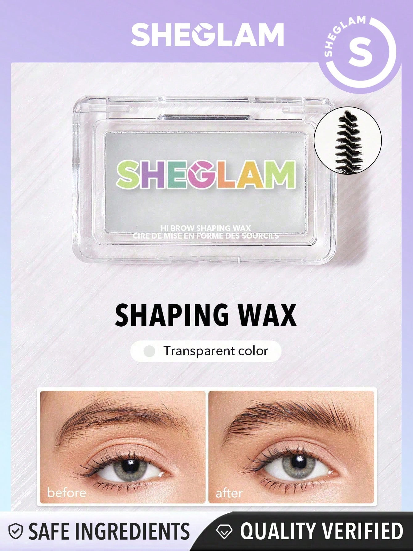 SHEGLAM Cire De Mise En Forme De Sourcils Hi Brow Gel De Sourcils Imperméable Transparent, Gel De Sourcils Résistant À La Transpiration Et Savon De Mise En Forme De Sourcils - 2611754