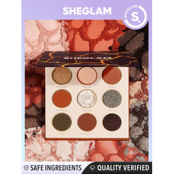 SHEGLAM Palette De Fard À Paupières En Miroitement Mat De 9 Couleurs Lots To Lava, Orange Brun, Facile À Porter, Longue Tenue, Pas De Bavures, Mélange Facile - 2164967