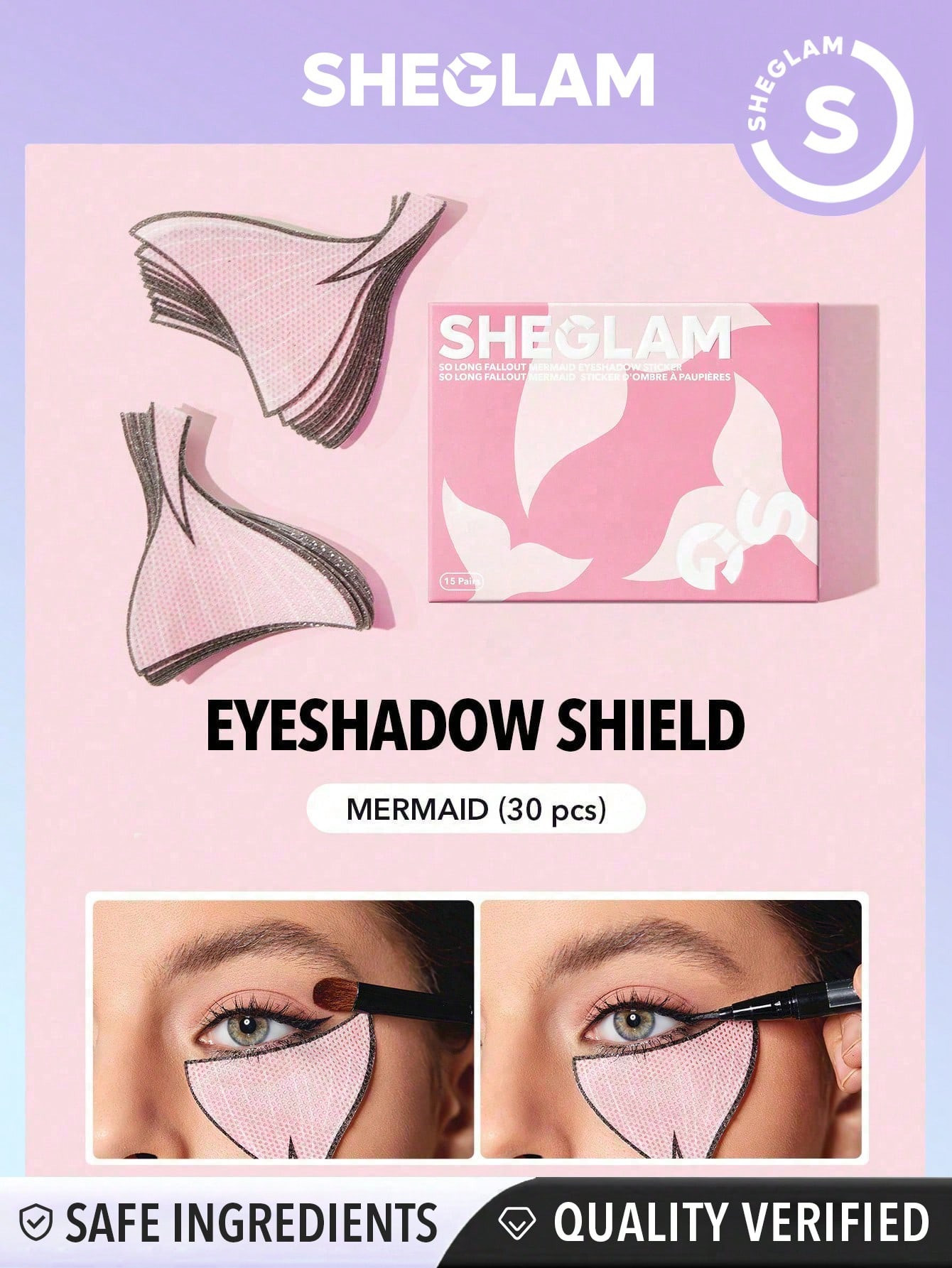 SHEGLAM So Long Fallout Mermaid Eyeshadow Sticker Eyeliner Mascara Facile Outil De Beauté Pour Le Maquillage Des Yeux - 2873236