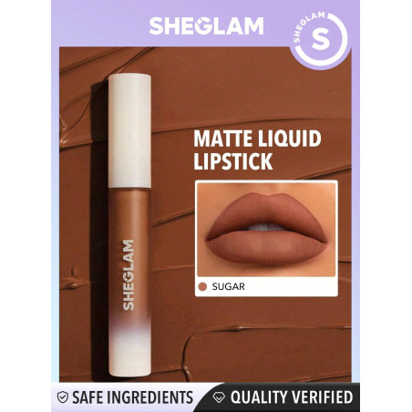 SHEGLAM Rouge À Lèvres Liquide Matte Allure-sugar Tenue Longue Durée Haute Pigmentation Nourrissant À L'huile De Tournesol Réduire Les Fines Lignes Des Lèvres Soin Des Lèvres Maquillage Des Lèvres - 1514057