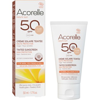 Crème solaire teintée SPF 50 bio - Visage - Clair - 50 ml - 03 - 26766239