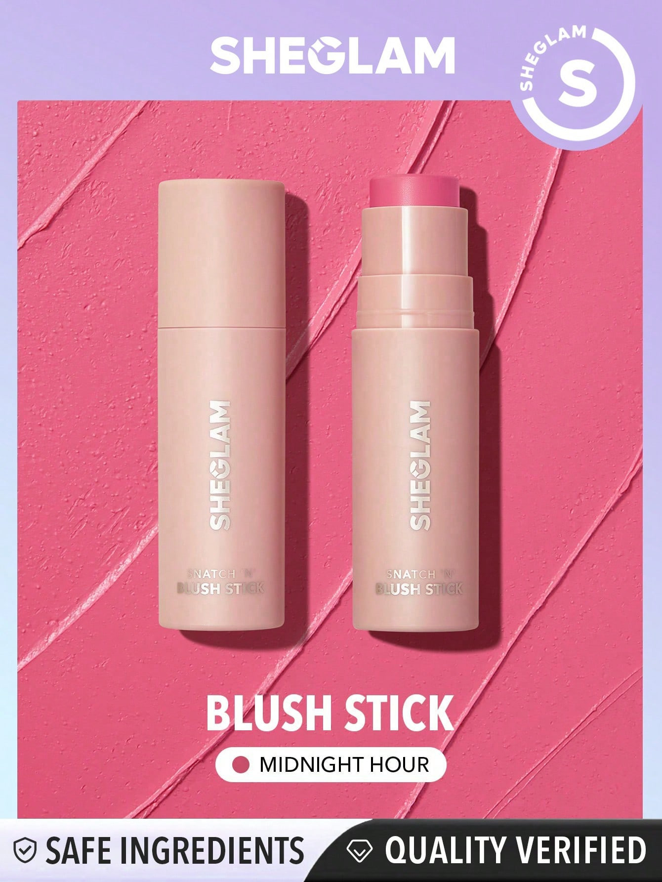 SHEGLAM Bâton De Blush Snatch 'n' - Blush Crème Heure De Minuit Imperméable À L'eau Longue Durée Pigment Élevé, À Éclat Non-fading, Non-gras , Maquillage De Beauté Pour Femmes - 3020152