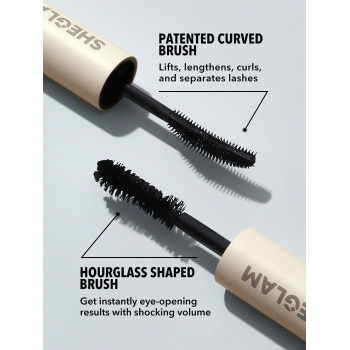 SHEGLAM Mascara Volume & Longueur Tout-en-un - Lavable Noir 2 En 1 Brosse Double Tête Facile À Retirer Aucune Trace Boucle Séparation Mascara Noir Épais Pour Les Yeux - 14310889