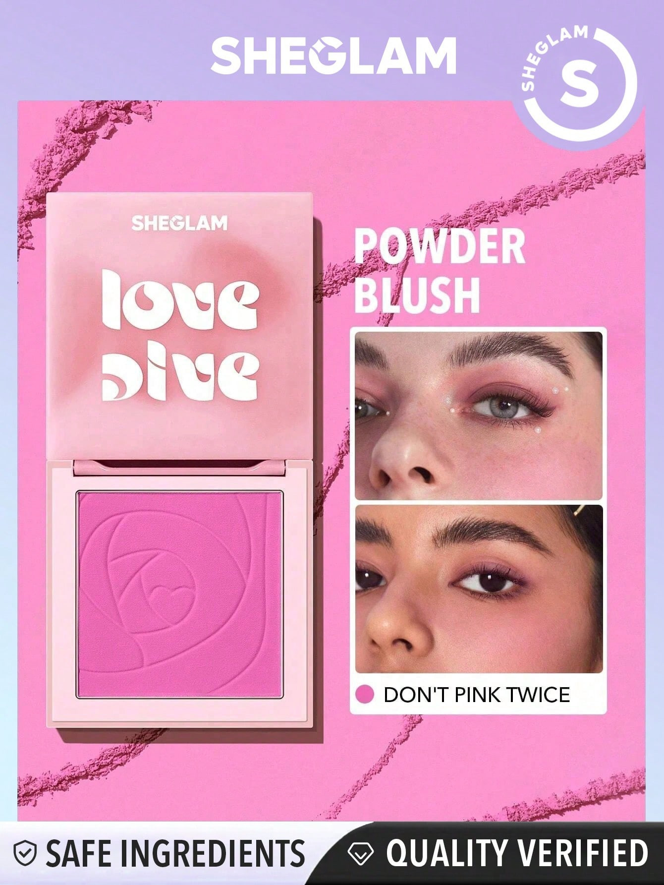 SHEGLAM Blush Poudre Love Dive Tender Heart- Dont Pink Twice - 12687738