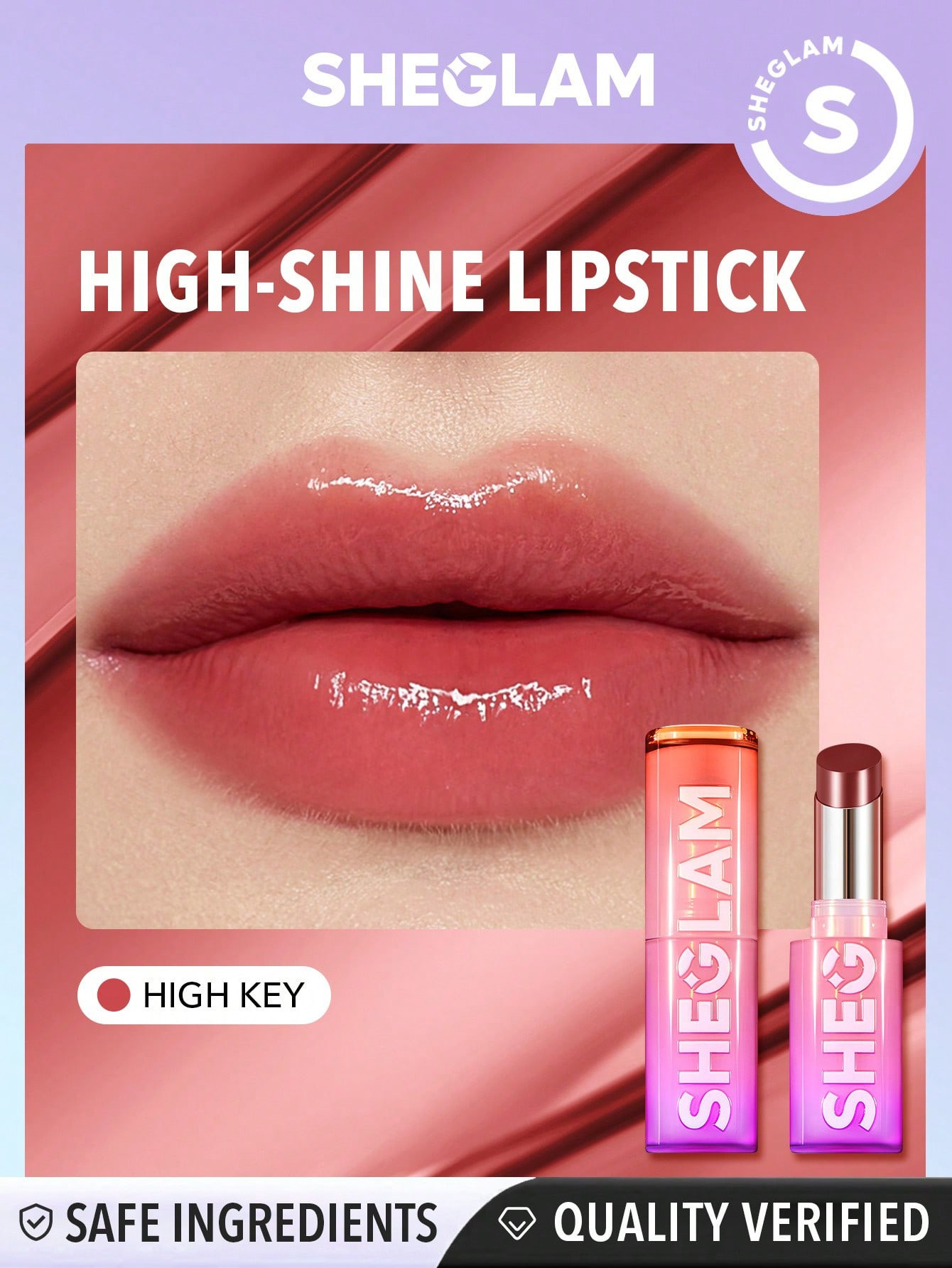 SHEGLAM Mirror Kiss High-Shine Lipstick-High Key - 29925988