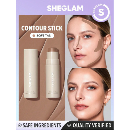 SHEGLAM Bâton De Contour De Crème De Bronzage Doux Snatch 'n' Define Stick, À Pigments Intenses Longue Tenue, Résistant À La Transpiration, Bronzant Léger, Lisse Et Naturel, Pour Le Maquillage Du Contour Du Visage - 2845464