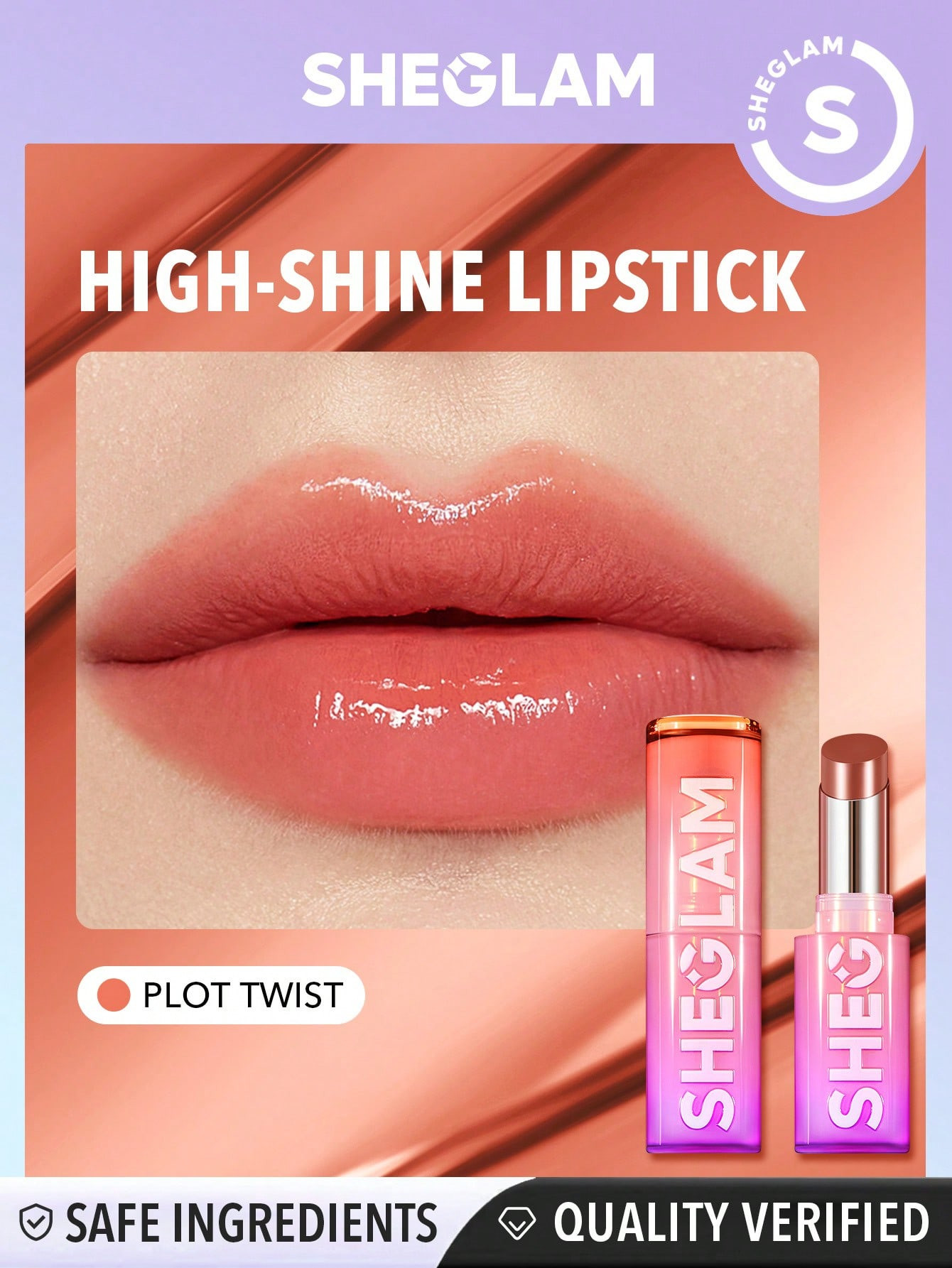 SHEGLAM Mirror Kiss High-Shine Lipstick-Plot Twist - 29925985