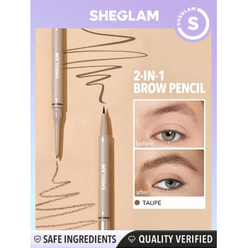 SHEGLAM Crayon À Sourcils 2-en-1 Brows On Demand - Crayon Liquide Imperméable Taupe Anti-transpiration, Anti-huile Naturelle Pour Le Remplissage Des Sourcils Et La Crème Gel De Maquillage Pour Le Contour Des Sourcils - 2395300