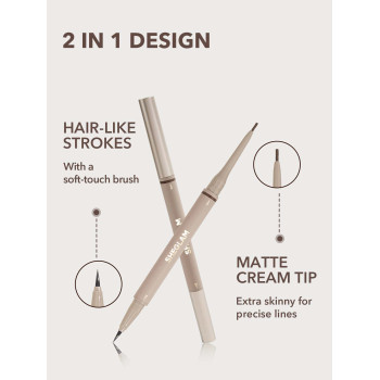 SHEGLAM Crayon À Sourcils 2-en-1 Brows On Demand - Crayon Liquide Imperméable Taupe Anti-transpiration, Anti-huile Naturelle Pour Le Remplissage Des Sourcils Et La Crème Gel De Maquillage Pour Le Contour Des Sourcils - 2395300