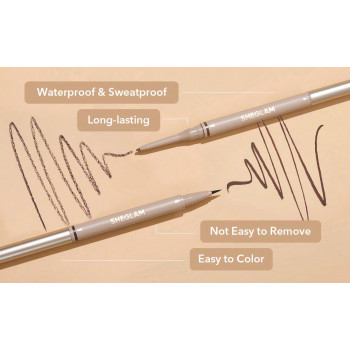 SHEGLAM Crayon À Sourcils 2-en-1 Brows On Demand - Crayon Liquide Imperméable Taupe Anti-transpiration, Anti-huile Naturelle Pour Le Remplissage Des Sourcils Et La Crème Gel De Maquillage Pour Le Contour Des Sourcils - 2395300