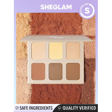 SHEGLAM Palette De Contour En Poudre Six Stereo Face De 6 Couleurs, Bronzer Multi-usages Hautement Pigmenté, Sculpteur De Surligneur Facial Ne Se Fanant Pas Et Longue Durée - 849516