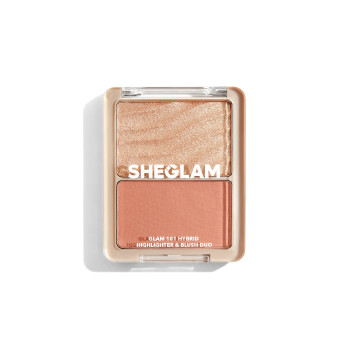 SHEGLAM Glam 101 Duo Surligneur Hybride Et Blush À Seville - Palette De Poudre De Surligneur Blush Non-fading Non-grasse Polyvalente Et Légère, Offrant Un Effet Nacré Et Doux - 2992014