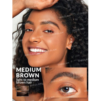 SHEGLAM Crayon À Sourcils Liquide Feather Better - Brun Moyen Avec Une Longue Tenue, Résistant Aux Bavures Et À L'eau, Permettant D'obtenir Des Sourcils Naturels Et Étoffés - 2641165