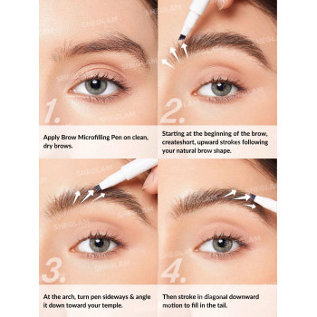 SHEGLAM Crayon À Sourcils Liquide Feather Better - Brun Moyen Avec Une Longue Tenue, Résistant Aux Bavures Et À L'eau, Permettant D'obtenir Des Sourcils Naturels Et Étoffés - 2641165