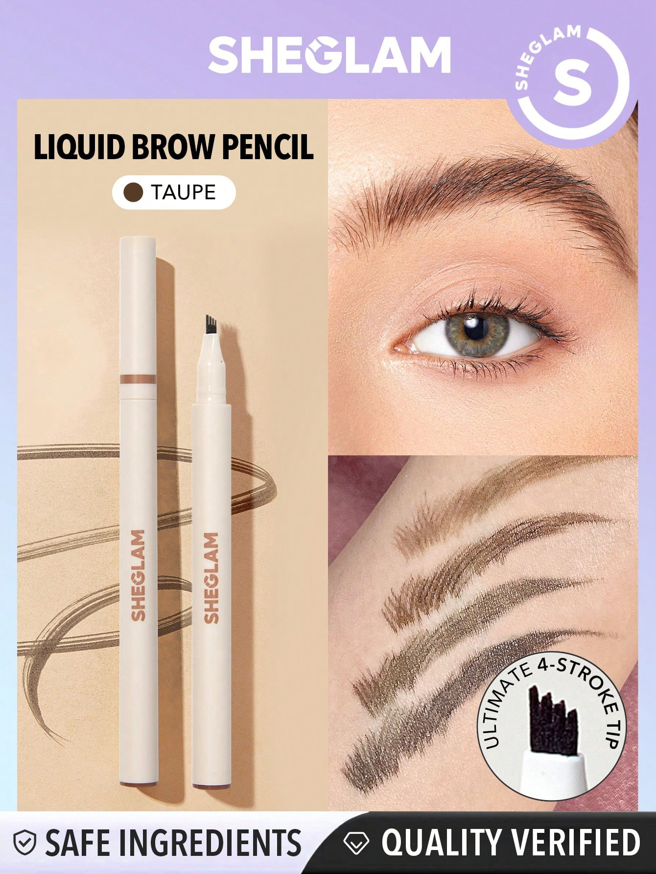 SHEGLAM Crayon Liquide Pour Sourcils Feather Better-taupe, Stylo À Sourcils Longue Tenue Anti-bavure, Imperméable, Naturel, Pour Un Maquillage Parfait Des Sourcils - 2641157