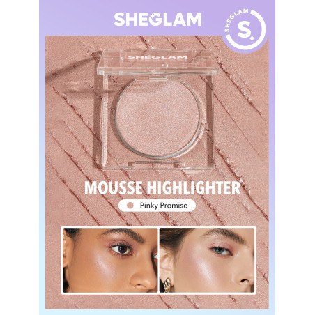 SHEGLAM Surligneur En Mousse De Cristal Cosmique - Surligneur En Poudre Pinky Promise, Poudre Irisée Éclaircissante Longue Tenue Non-cakey Qui Illumine - 2309758