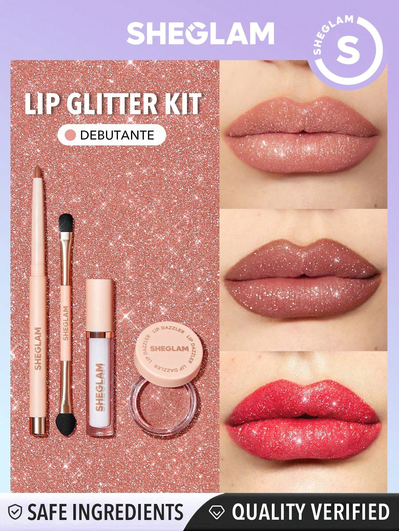 SHEGLAM Kit de paillettes Lip Dazzler-Debutante - 23872078