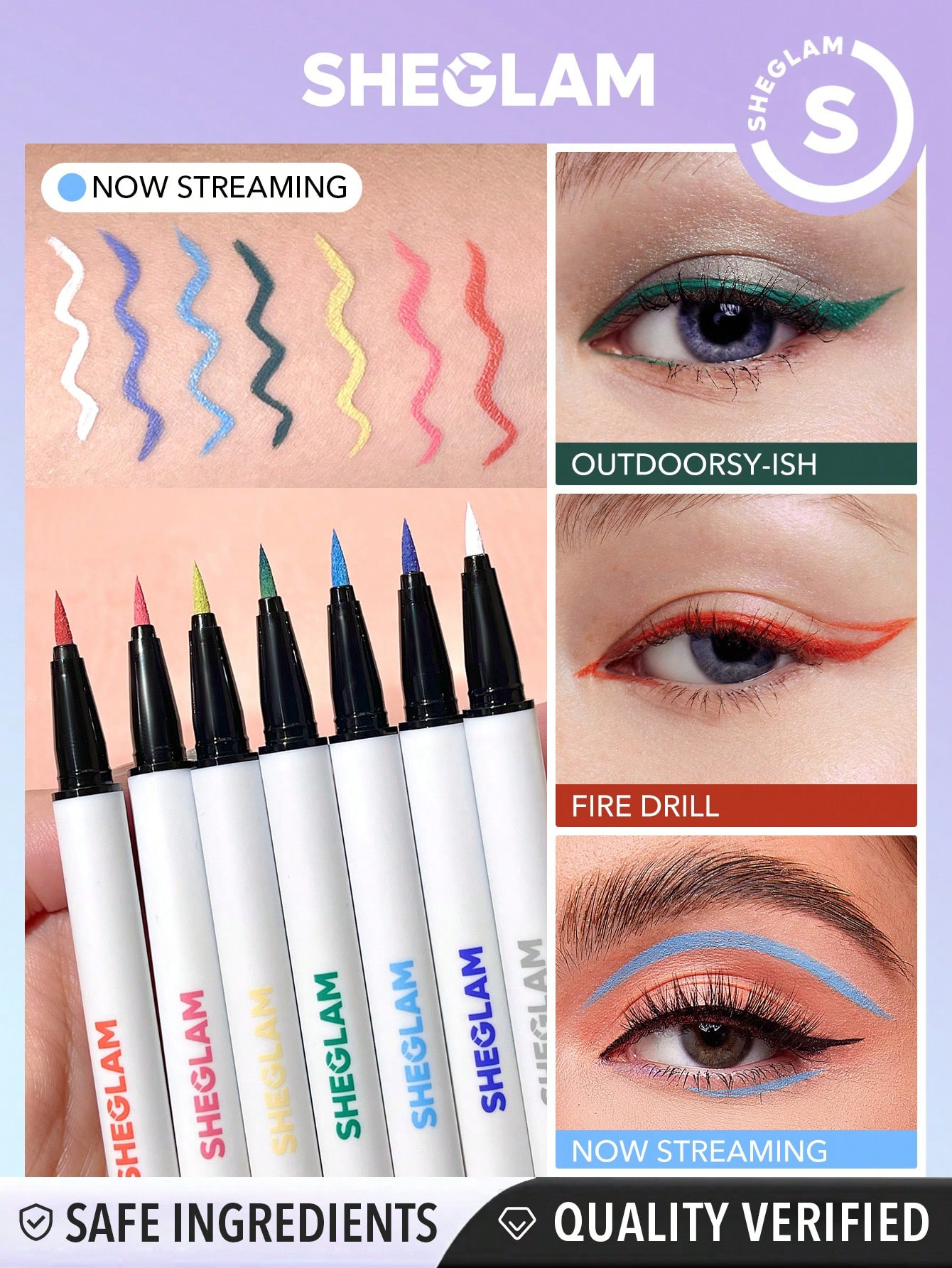 SHEGLAM Eyeliner Liquide Color Crush, Maintenant Sur 7 Couleurs, Crayon À Eyeliner Haute Pigmentation Résistant À L'eau Et À La Sueur, Facile À Utiliser, Avec Couleur Bleue - 2768460