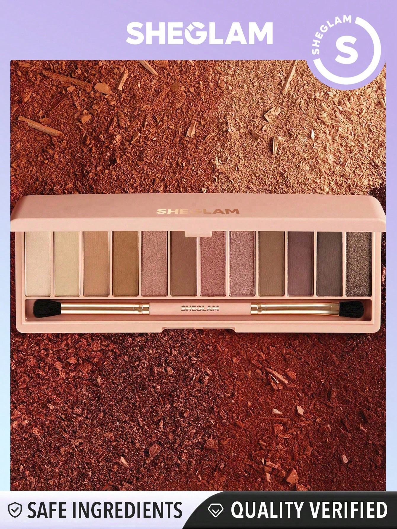 SHEGLAM Palette De Fards À Paupières 12 Couleurs Mates Et Métalliques Pourpres, Fards À Paupières Satinés Et Nacrés, Doux, Lisse, Pigmenté Et Maquillage De Fards À Paupières Cosmétiques - 1200029