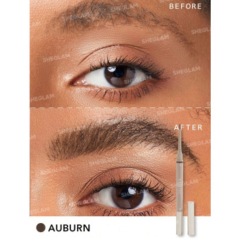 SHEGLAM Crayon À Sourcils 2-en-1 Brows On Demand - Auburn Stylo À Sourcils Liquide Étanche Et Anti-huile Résistant À La Transpiration, Remplissage Naturel De Sourcils, Gel Crème Pour Maquillage Des Sourcils - 2395296