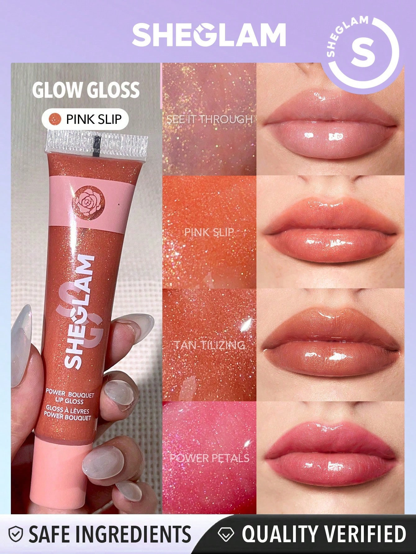 SHEGLAM Brillant à lèvres Glow Spring It On - Pink Slip - 2209018