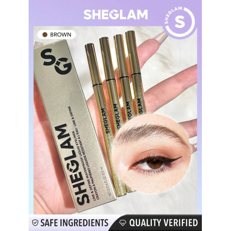 SHEGLAM Eyeliner Liquide Waterproof Line & Define - Brown, Longue Tenue, Crayon Eyeliner Mat Anti-transpiration Et Non-effaçable, Maquillage De Yeux Professionnel - 821593