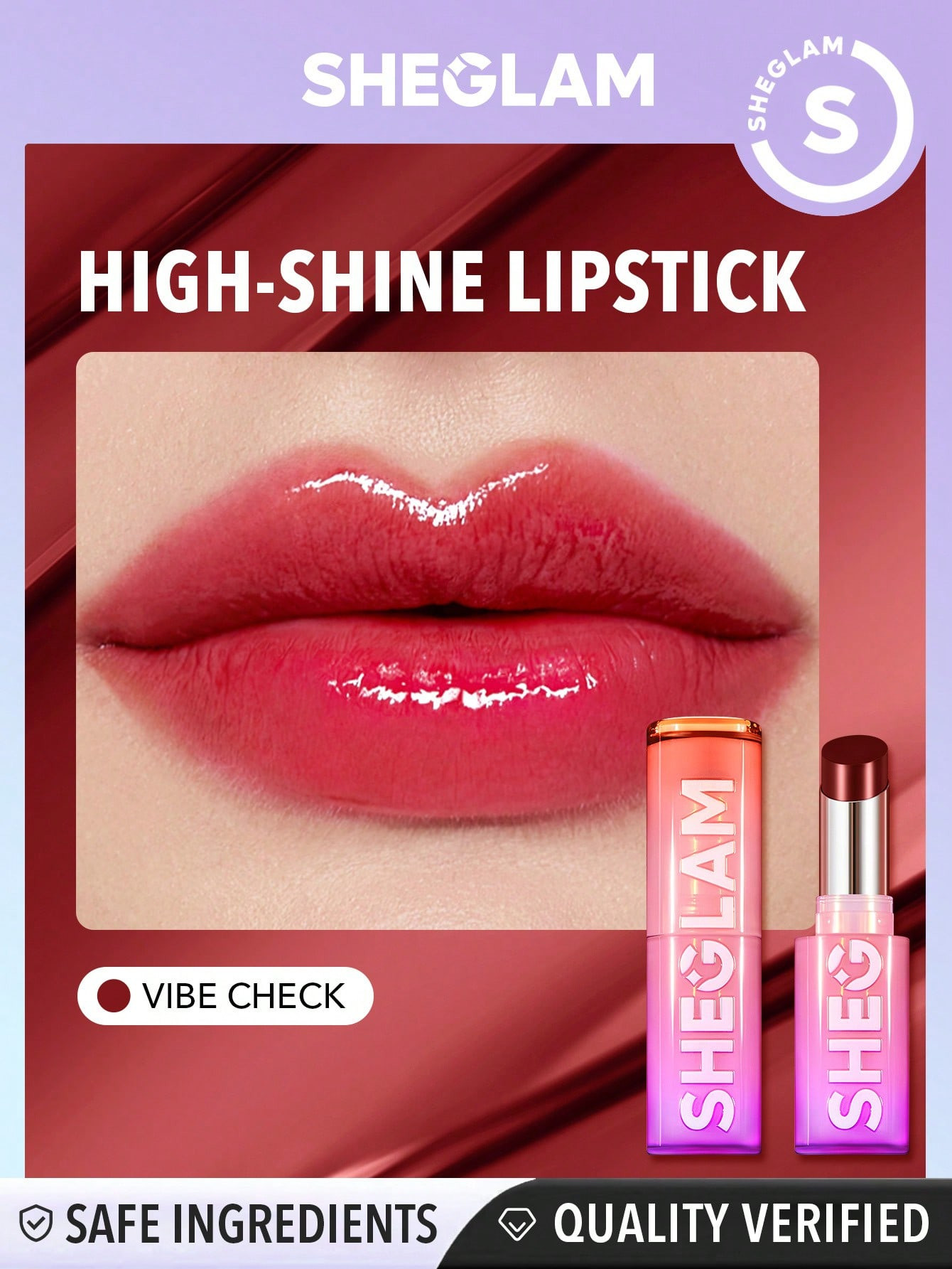 SHEGLAM Mirror Kiss High-Shine Lipstick-Vibe Check - 29924931