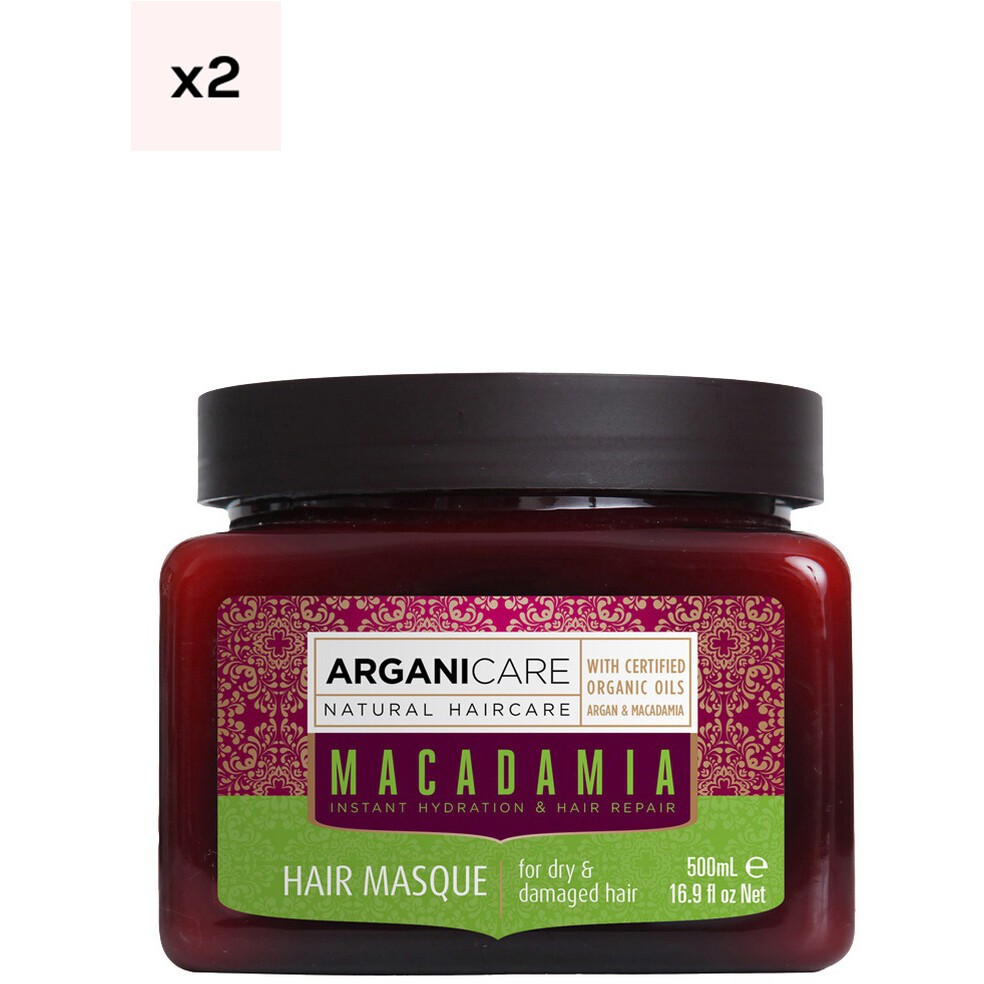 Duo de masques réparateurs - Argan & macadamia - Cheveux secs & abîmés - 2 x 500 ml - 03 - 26779771