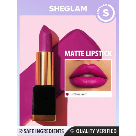 SHEGLAM Rouge À Lèvres Matte Allure - Enthousiasme 20 Couleurs Rouge À Lèvres Longue Durée Rouge À Lèvres Doux Et Velouté À Pigments Élevés - 1345386