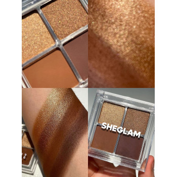 SHEGLAM Cosmic Crystal Eyeshadow Quad-higher Self 4-clolor Matte Glitter Palette De Fard À Paupières Or Bronze Chocolat Noir De Haute Brillance Longue Durée Ultra Pigmenté Lisse Fard À Paupières Facile À Estomper - 2960832