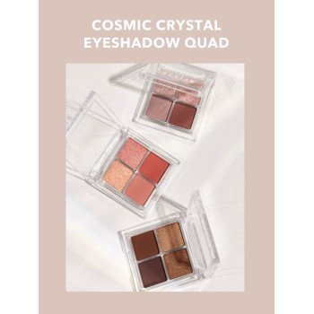 SHEGLAM Cosmic Crystal Eyeshadow Quad-higher Self 4-clolor Matte Glitter Palette De Fard À Paupières Or Bronze Chocolat Noir De Haute Brillance Longue Durée Ultra Pigmenté Lisse Fard À Paupières Facile À Estomper - 2960832