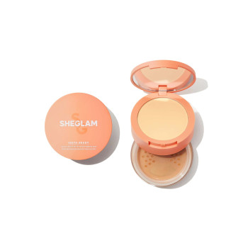 SHEGLAM Duo De Poudre De Fixation Pour Le Visage Et Sous Les Yeux, 2 En 1 Poudre De Fixation De Poudre Libre Éclaircissante Matte Imperméable À L'eau Pour Maquillage Du Visage Sans Pores - 2960269