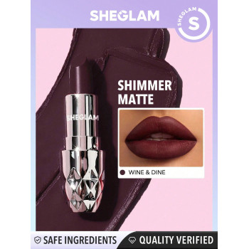 SHEGLAM Rouge À Lèvres Velours Starlight - Wine & Dine 10 Couleurs Rouge À Lèvres Mat Durable Et Chatoyant Nourrissant Et Soyeux - 1462575