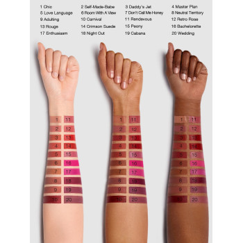 SHEGLAM Rouge À Lèvres Mat Allure - Cabana 20 Couleurs Rouge À Lèvres Longue Tenue À Haute Pigmentation Et Velouté - 1088224