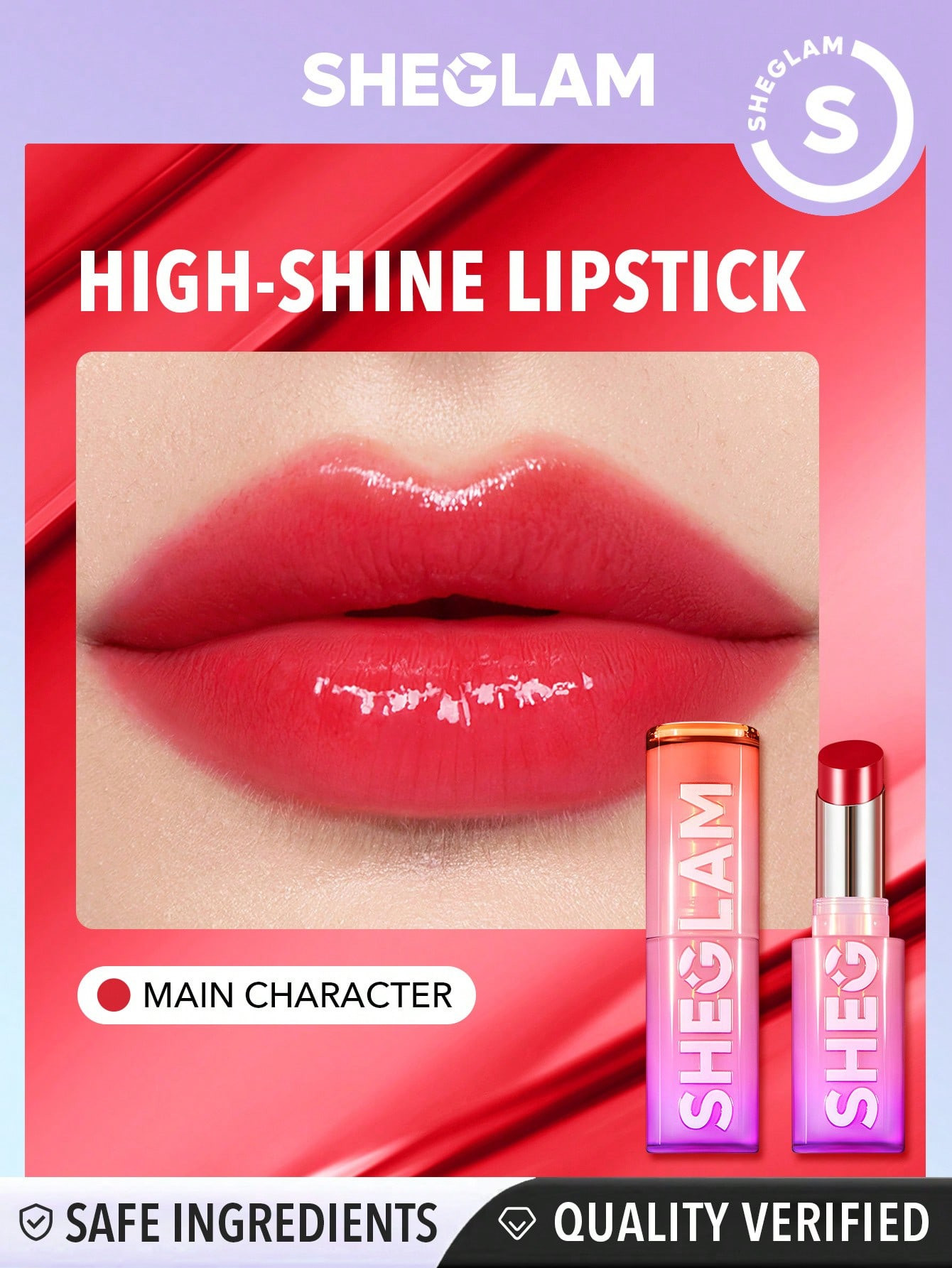 SHEGLAM Mirror Kiss High-Shine Lipstick-Main Character - 29925976