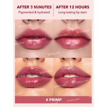 SHEGLAM Teinte Pour Les Lèvres Take A Hint-primp, Brillant À Lèvres Longue Durée À Changement De Couleur, Finition Ultra Brillante, Non Collant Et Hydratant Pour Les Lèvres Sèches, Qui Tache Les Lèvres Toute La Journée - 3680276