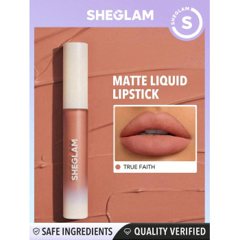 SHEGLAM Rouge À Lèvres Liquide Mat Allure-true Faith Longue Tenue, Hautement Pigmenté, Nourrissant À L'huile De Tournesol, Réduit Les Fines Lignes Des Lèvres, Soin Des Lèvres, Maquillage Des Lèvres - 1514049