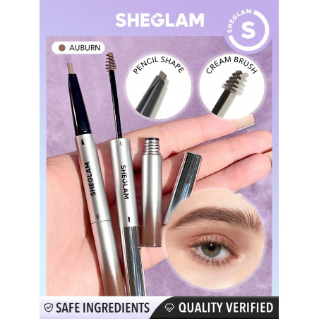 SHEGLAM Remplis-moi Crayon À Sourcils 2 En 1 & Crème-auburn Waterproof Double Embout Crayon À Sourcils Anti-bavure Et Non-gras Gel De Crème À Sourcils Naturel Pour Le Maquillage - 1718049