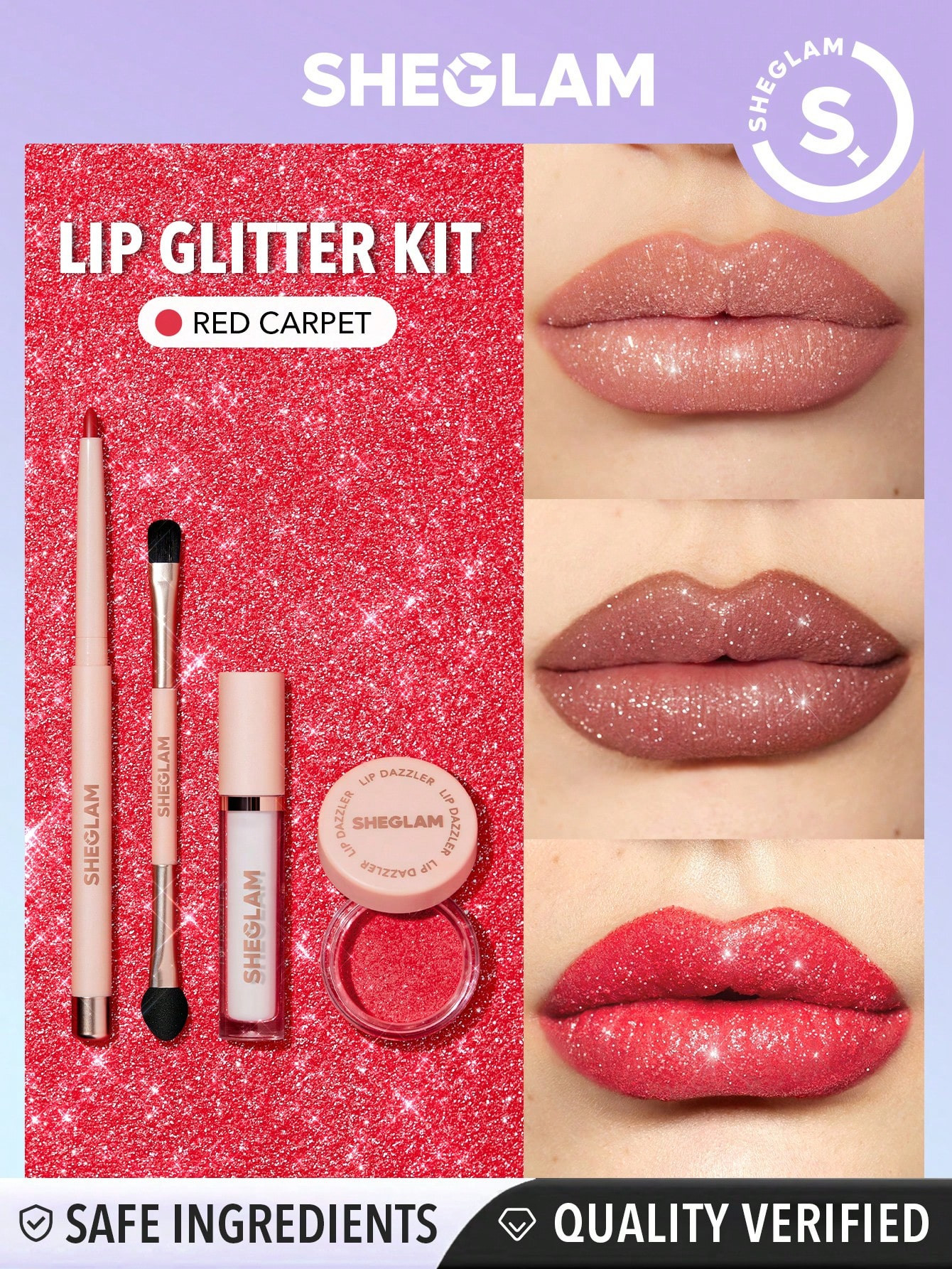 SHEGLAM Kit de paillettes Lip Dazzler-Red Carpet - 23872084