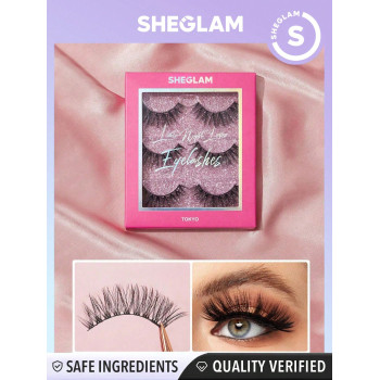 SHEGLAM Faux Cils Pour Amoureux De La Nuit Tardive - Tokyo, 3 Paires De Cils Faux Légers, Confortables, Naturels, Teintés, Pleins, Plus Longs, Plus Épais, Pour Une Extension De Cils Diy - 2611480